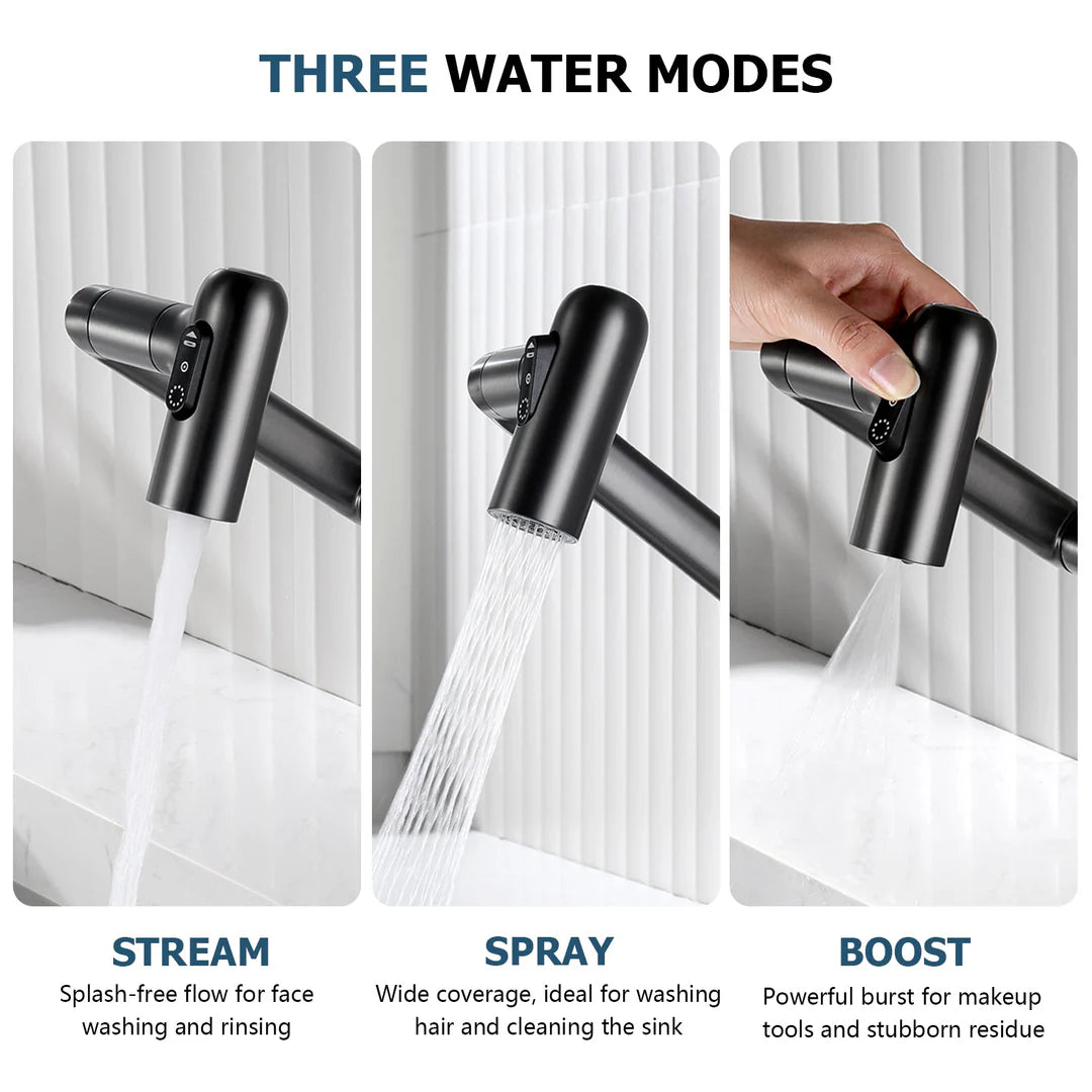 TurnFlow™: Single Hole Rotatable Faucet with Temperature Display - BF2204