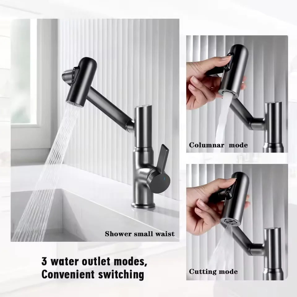TurnFlow™: Single Hole Rotatable Faucet with Temperature Display - BF2204
